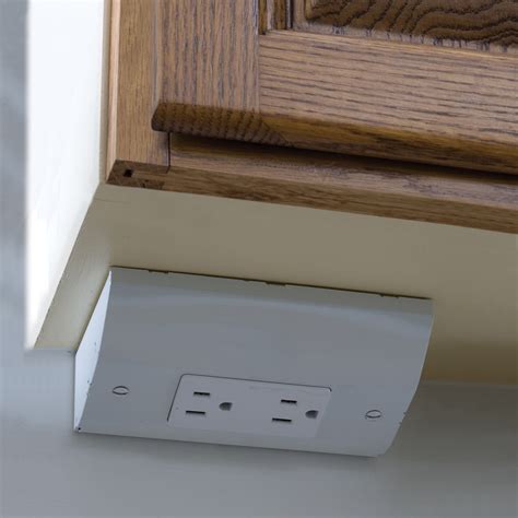 shallow under cabinet junction box|under cabinet mounted electrical outlets.